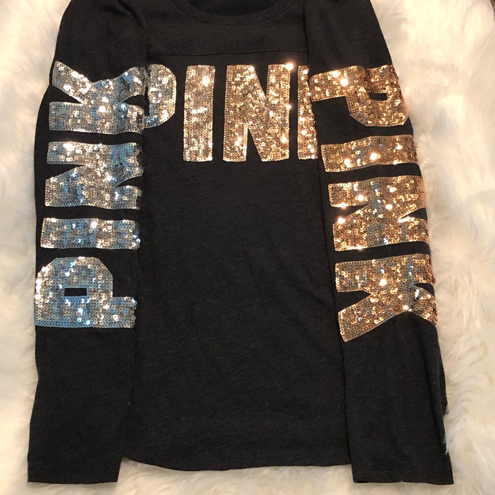 Vs pink bling long sleeve